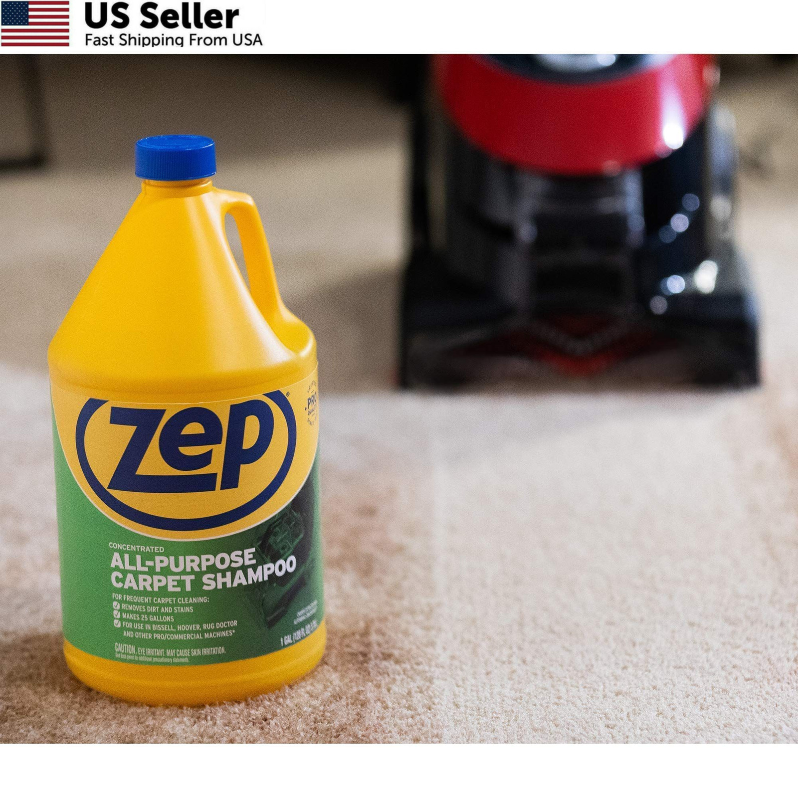 Zep All-Purpose Carpet Shampoo Concentrate 128 Fl Oz (Pack of 1), Blue