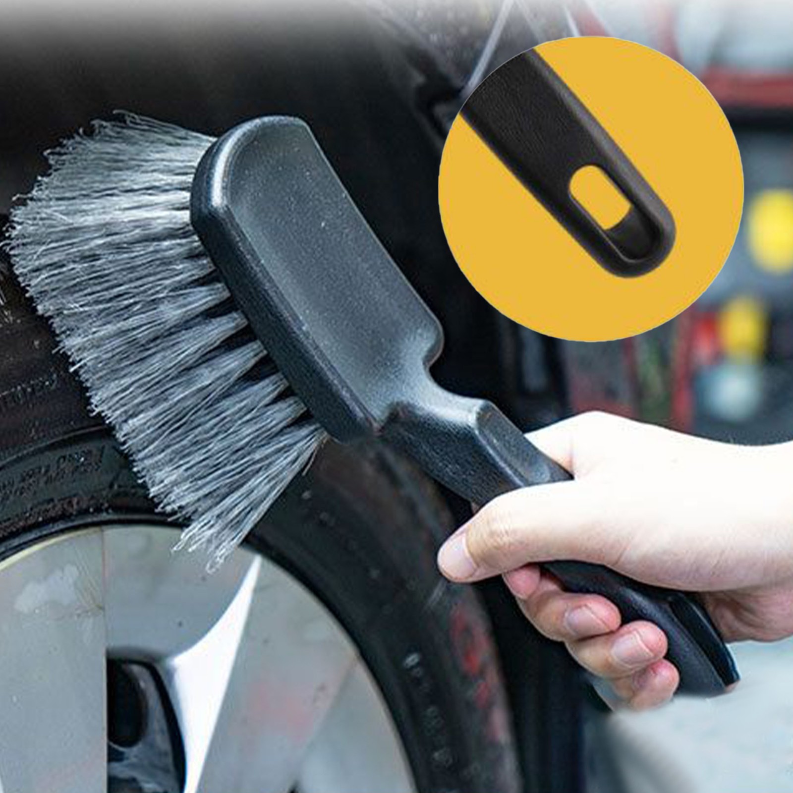 Handheld Tire Cleaning Brush Car Truck Wheel Tire Brush PVC wire Brush