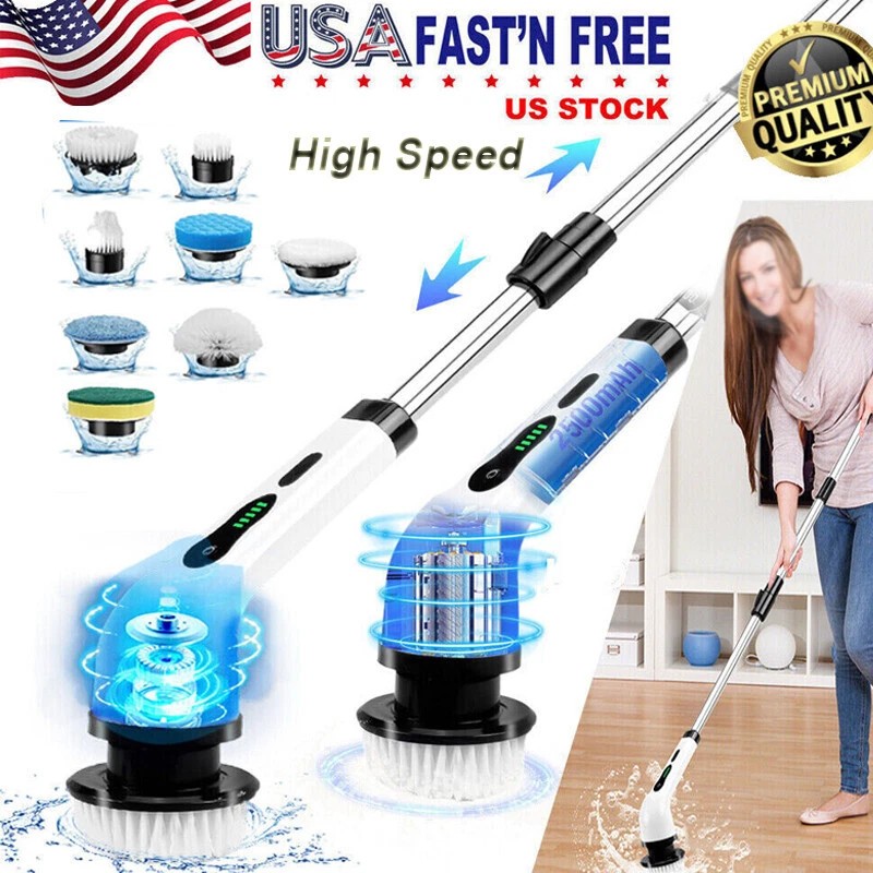 8 IN 1 Electric Spin Scrubber Cordless Power Cleaning Brush rechargeable cleaner