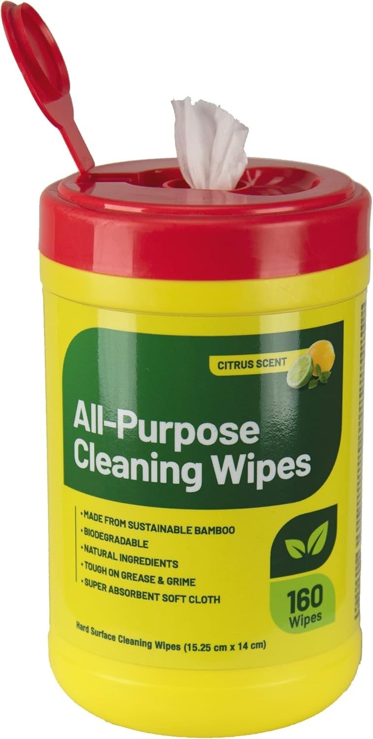 Citrus Scented Biodegradable All-Purpose Cleaning Wipes – 960 Count Canister