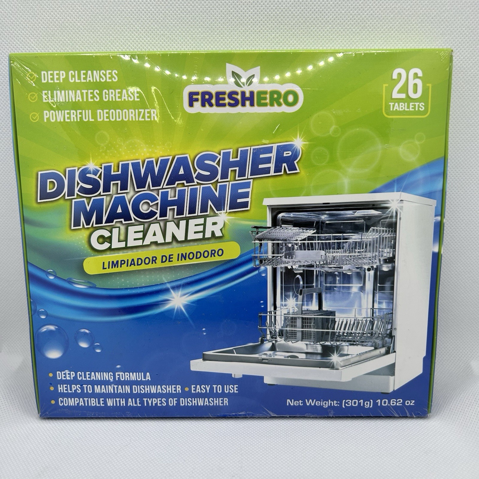 Freshero Dishwasher Cleaner and Deodorizer Tablets 26-Pack, Deep Cleaning Descal
