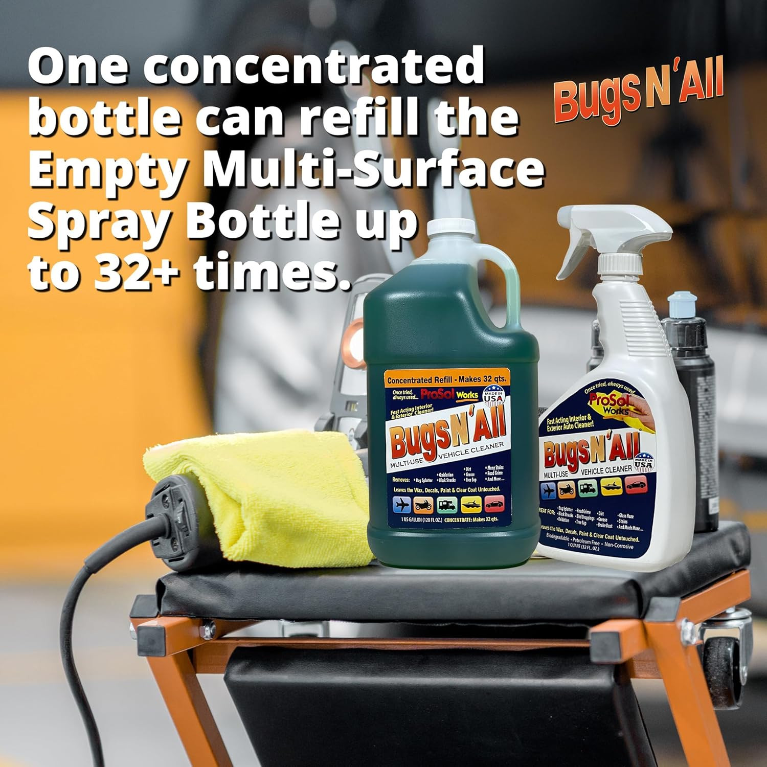 Bugs N’ All Multipurpose Car Cleaner & Degreaser – Bug & Tar Remover Concentrate