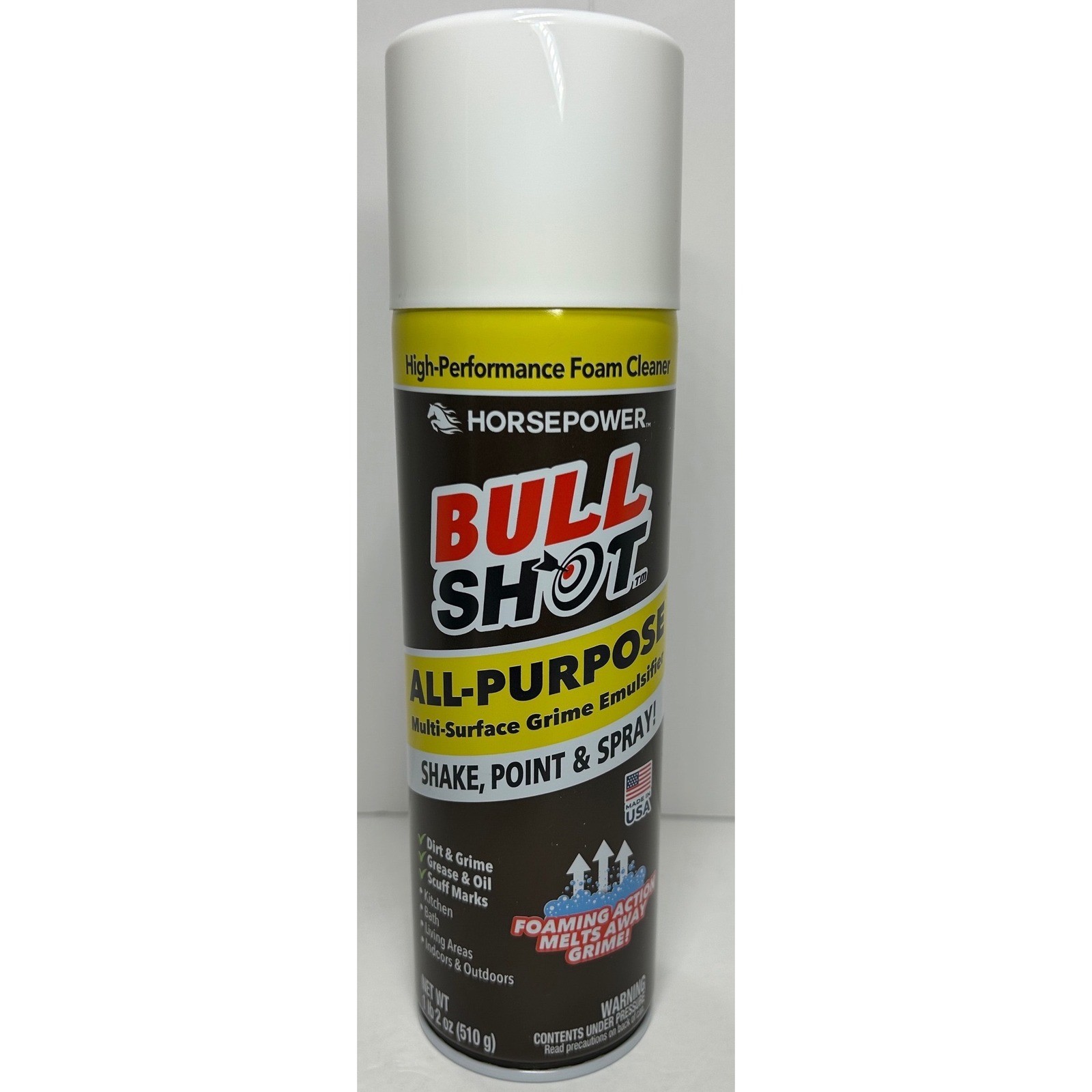 Horsepower Bull Shot All-Purpose High-Performance Foam Cleaner 18oz Spray Can