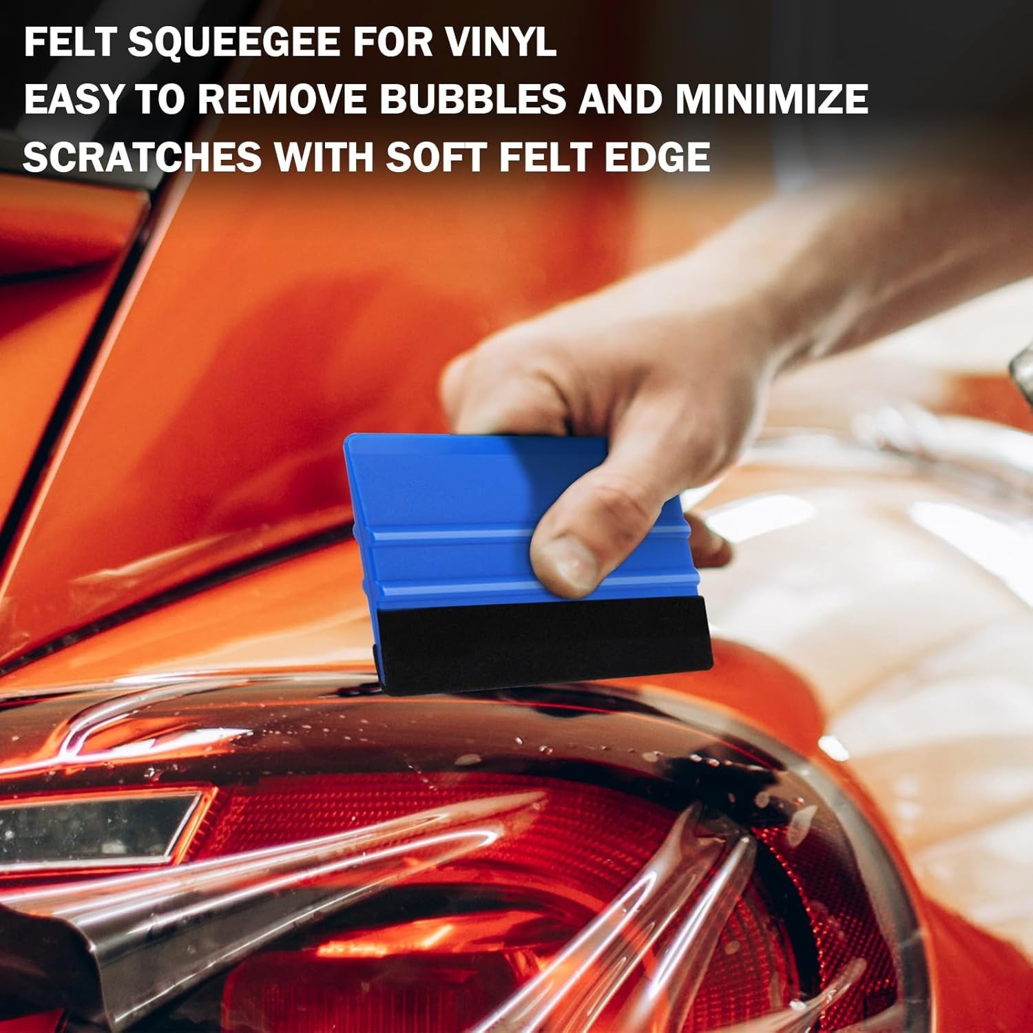 Modern Blue Felt Squeegee Kit – Scratch-Free Vinyl Application Tools, 2 Pcs