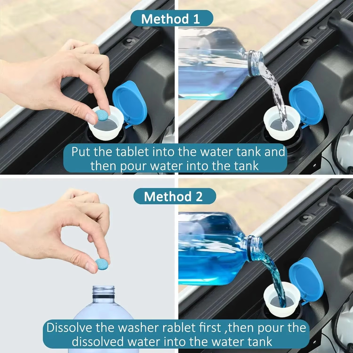 100 Car Winter Windshield Washer Wiper Fluid Concentrated Tablets Glass Cleaner*