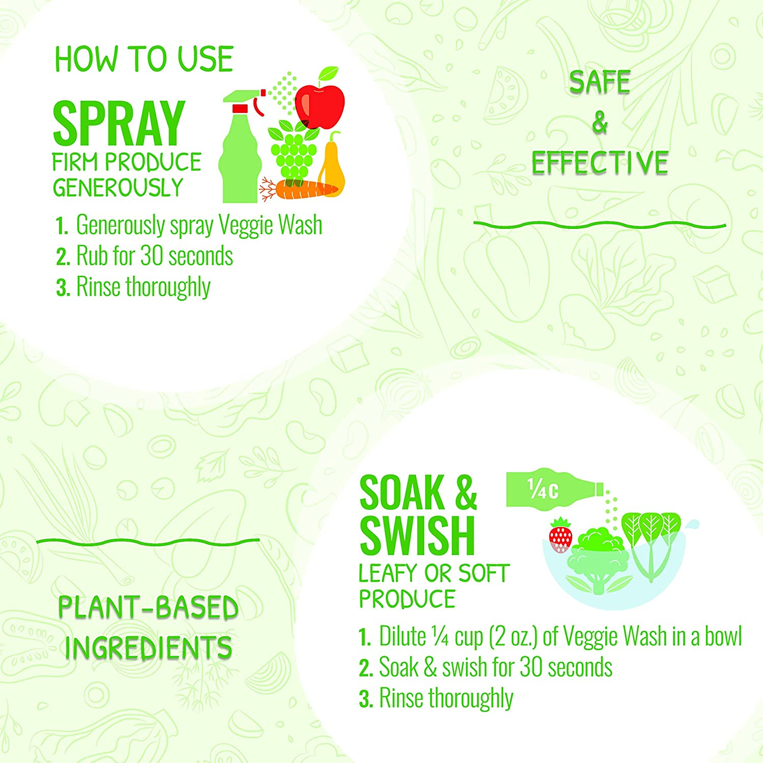 Fruit & Vegetable Wash, Produce Wash and Cleaner, 16-Fluid Ounce, Pack of 2, Pac