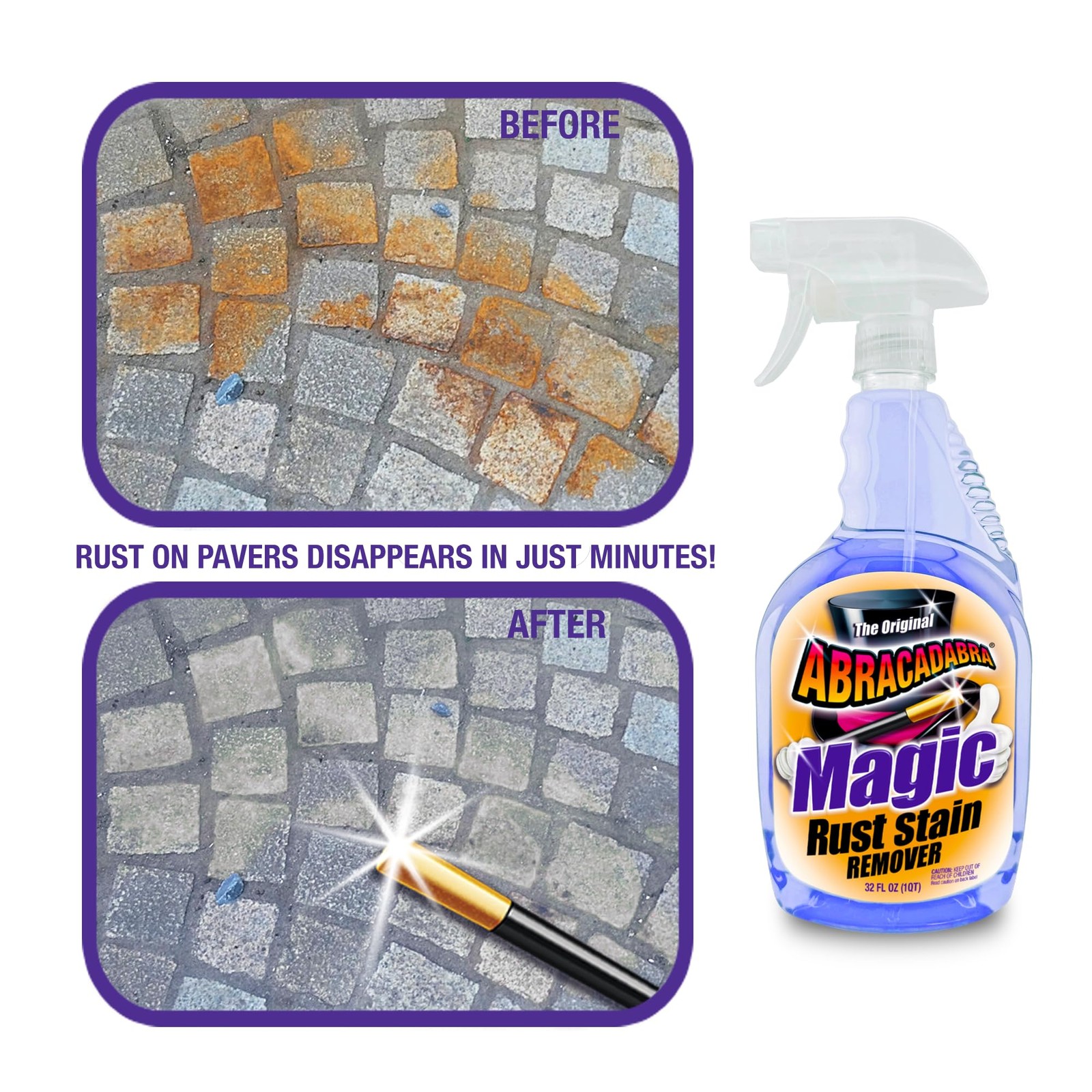 ® Magic Rust Remover 32oz – Premium Rust Stain Remover for Concrete, Fibergla…