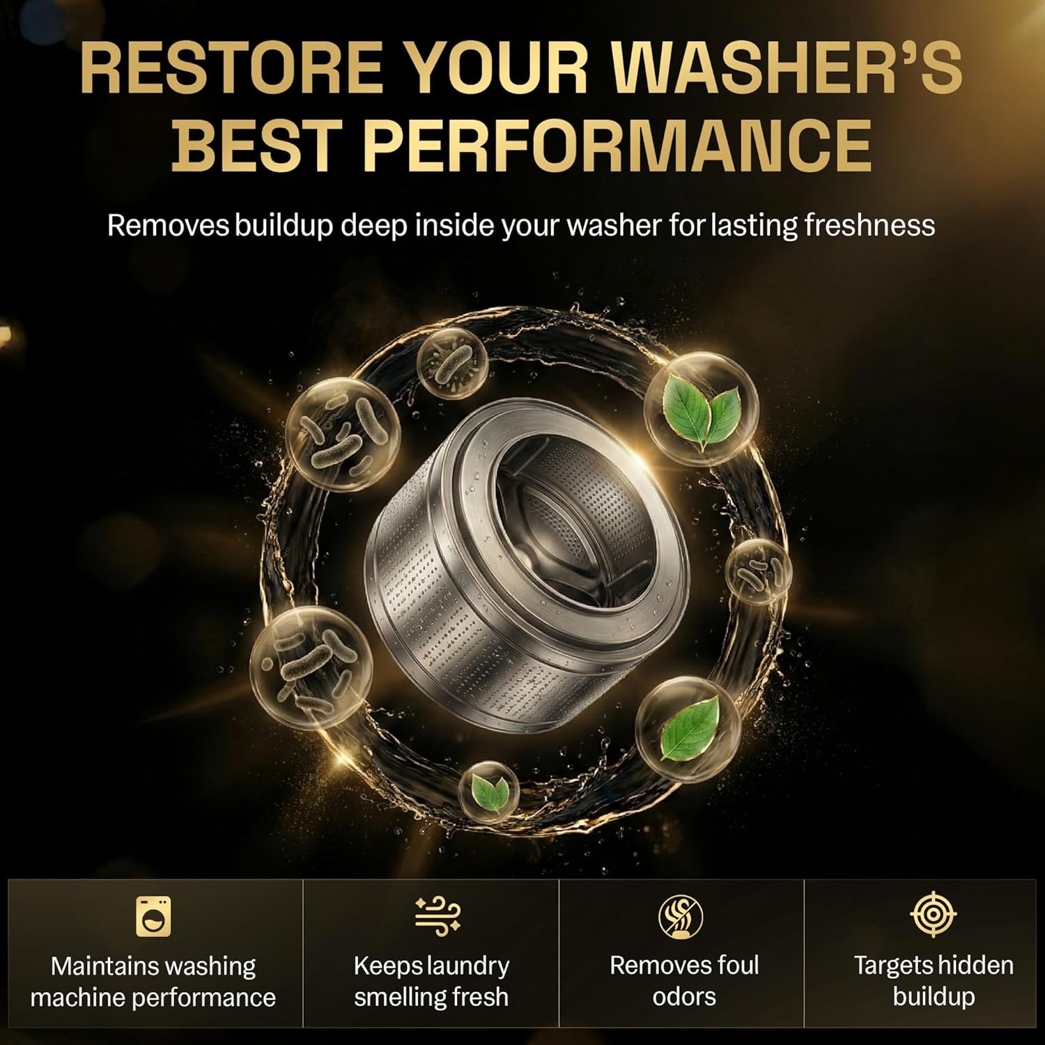 Washing Machine Cleaner Tablets 24 Pack Deep Clean Odor Remover Front Load