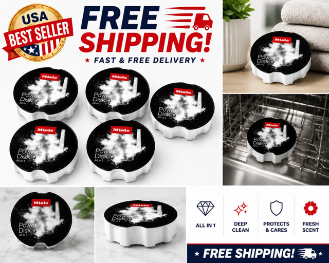 5 Pack Power Disks All in 1 Dishwasher Detergent Compatible with AutoDos System