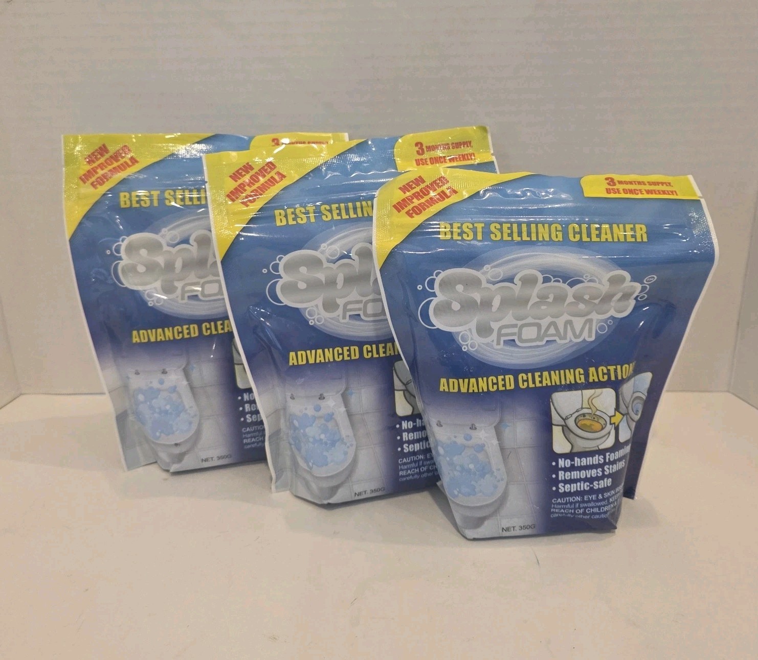 Lot Of 3 Splash Foam Advanced Foaming Cleaner Each 350g / 12.35 Oz New 3pks
