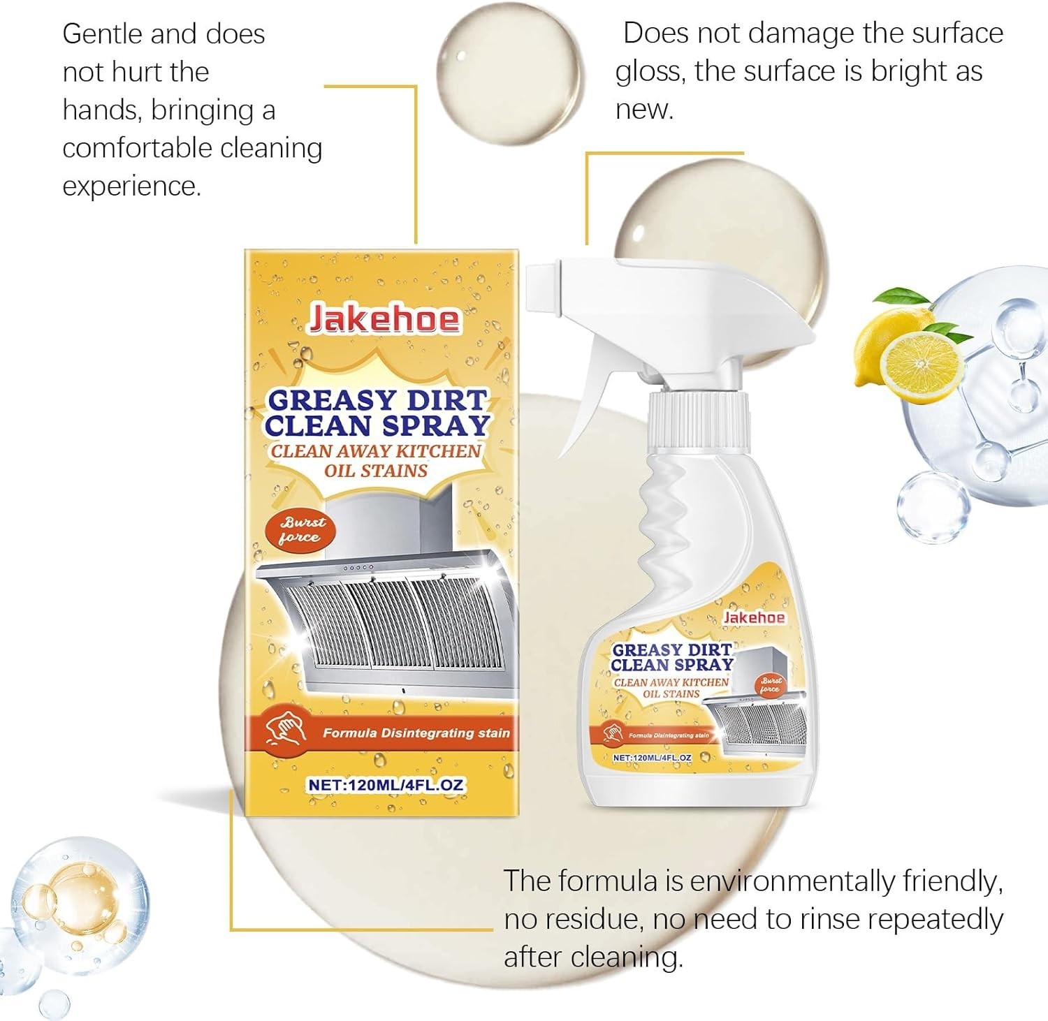 Degreaser Cleaner Heavy Duty, Kitchen Cleaner, All Purpose Stain Removal Cleaner