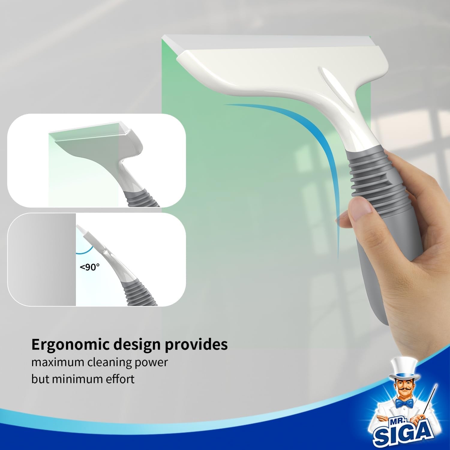 MR.SIGA 10in Silicone Squeegee Window Shower Car