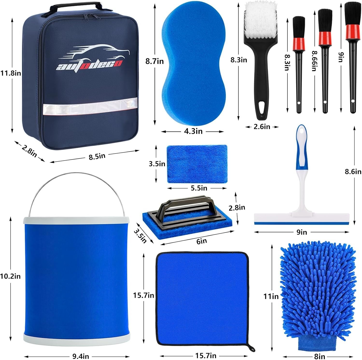 12 Pcs Boat Wash Cleaning Kit, Complete Interior Exterior Cleaning Set for Boat.