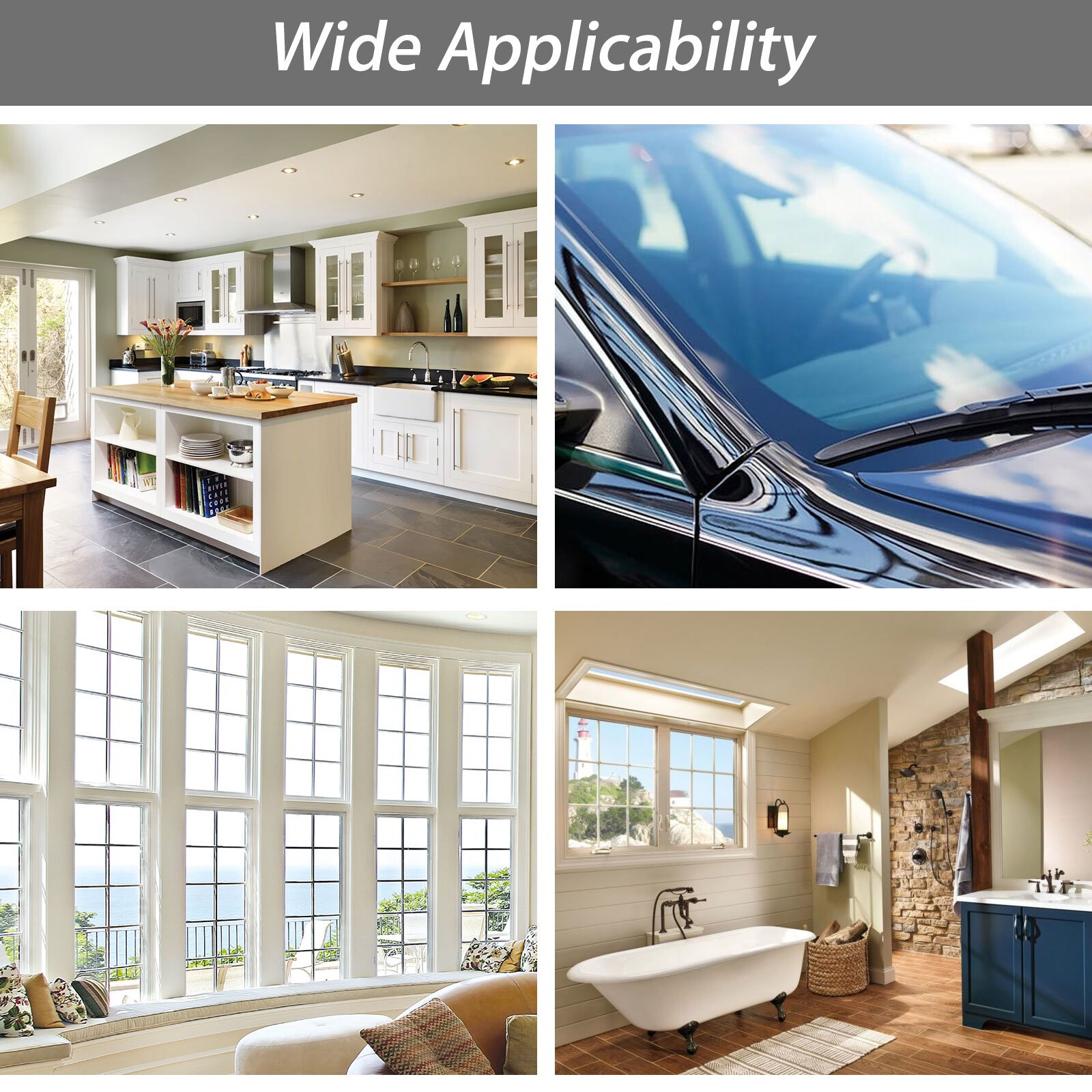 2x Window Mirror Car Windshield Squeegee Shower Glass Wiper Kitchen House Clean