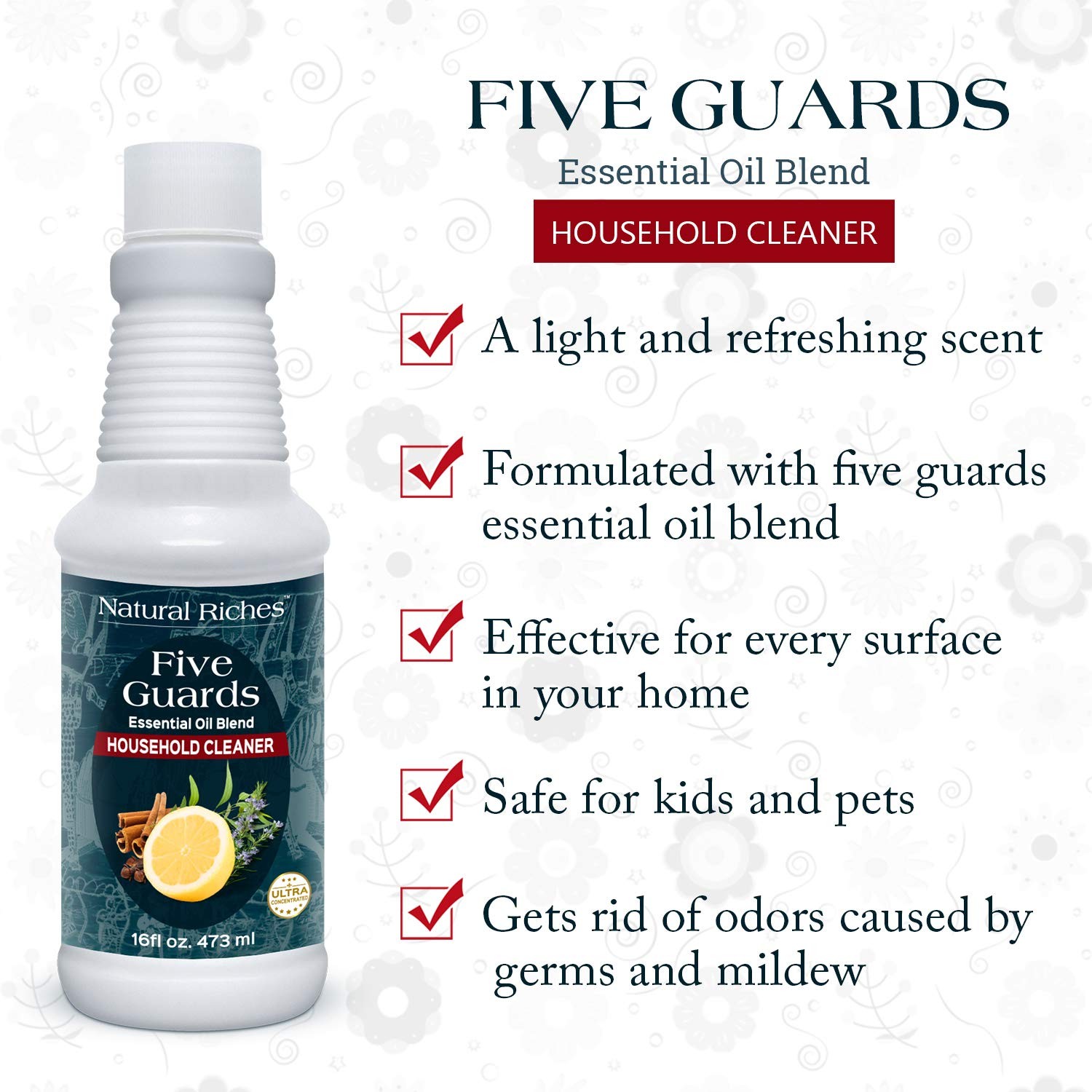 Natural Riches Household Cleaner Concentrate Five Guards 16 Fl Oz (Pack of 1)