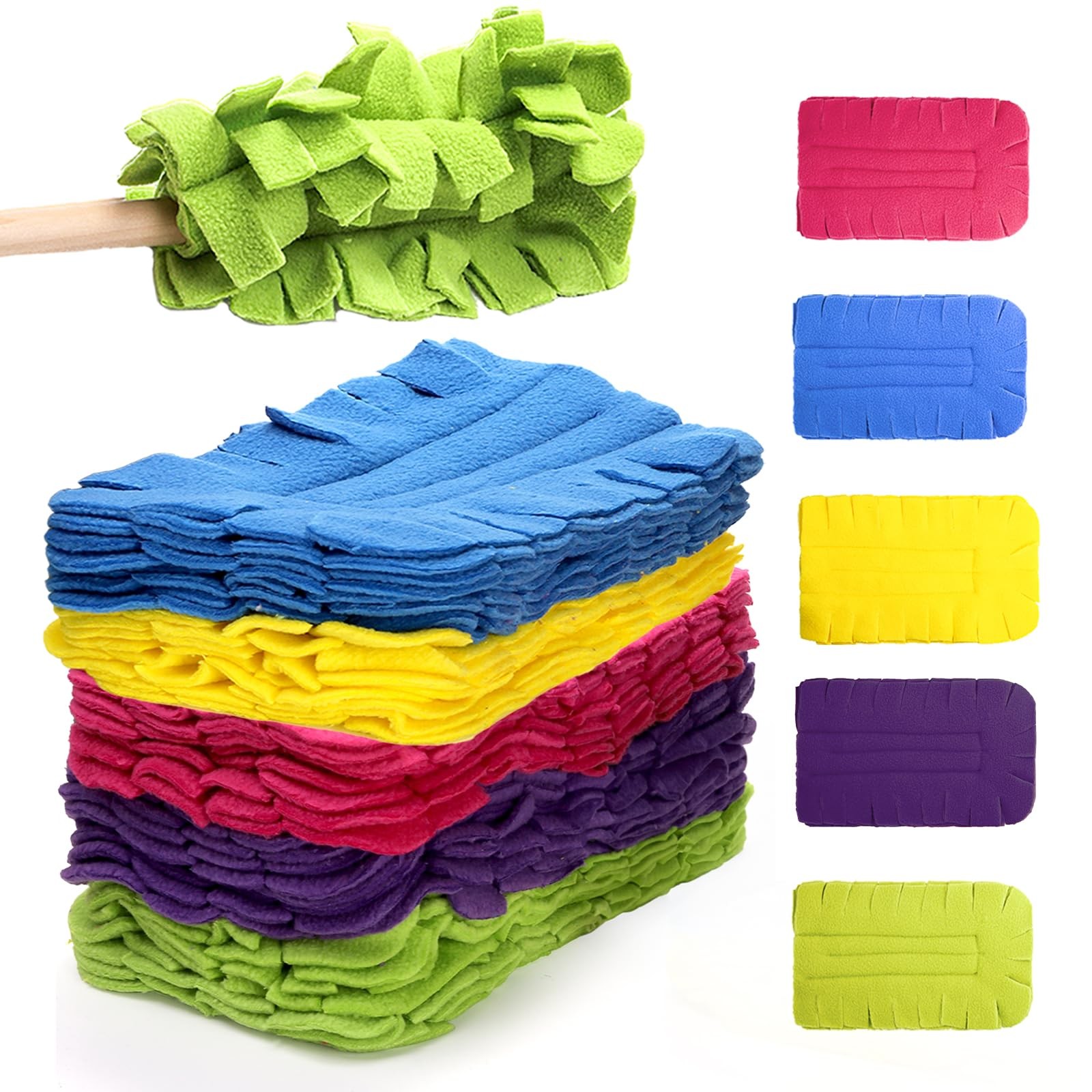 15 Pieces Reusable Duster Refill, 360° Heavy Duty Fleece Duster Pads Refills,…