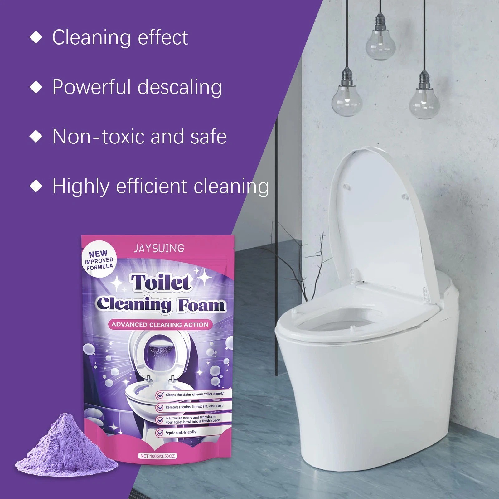 Fizzclean Toilet Foam Cleaner, Toilet Cleaning Foam Insta-Action 100g