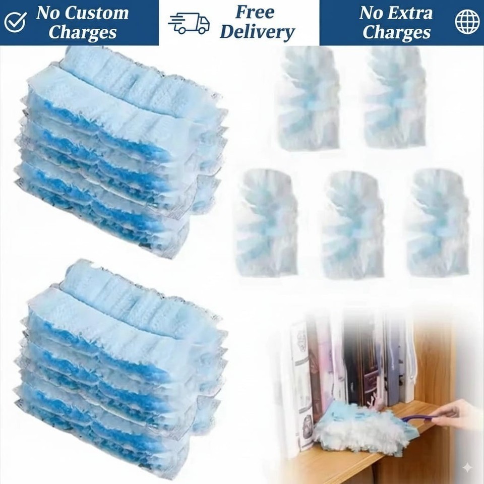 30 Pieces Duster Refills Disposable Duster Refills Compatible for Swiffer, Blue