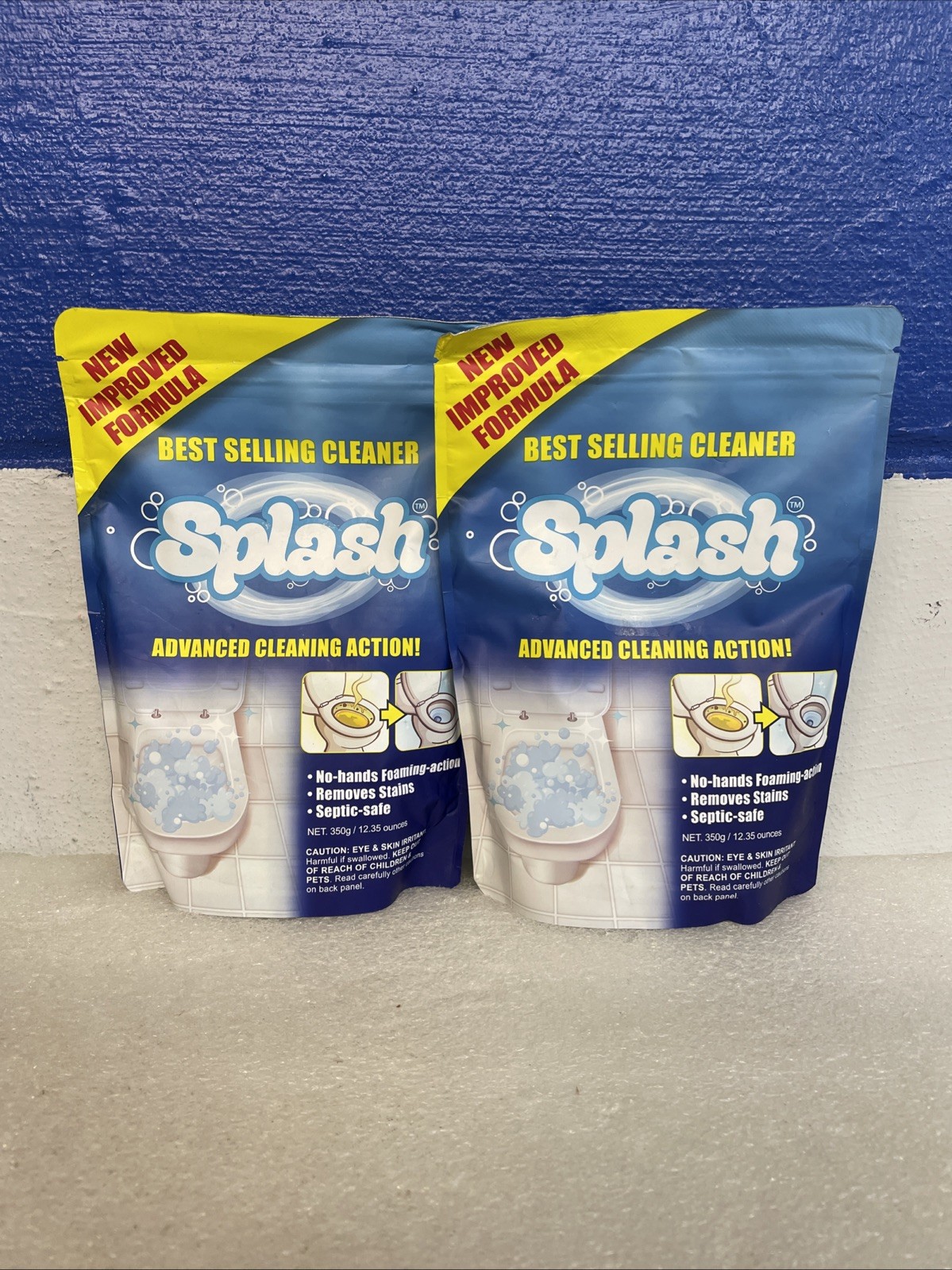 Splash Advanced Cleaning 350g 12.35oz Toilet Bowl Cleaner Powder 02/26 Lot Of 2
