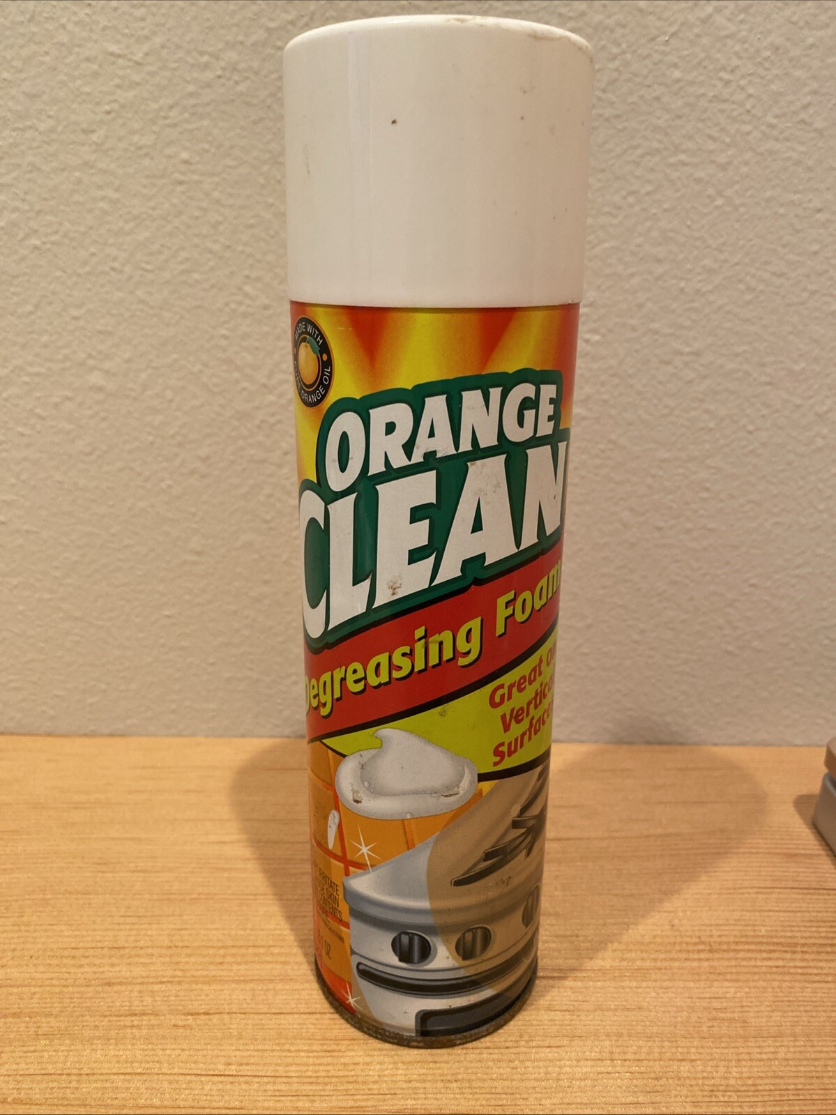 ORANGE CLEAN Degreasing Foam Orange Glo 17 oz. Spray Can Vintage Retro Cleaning
