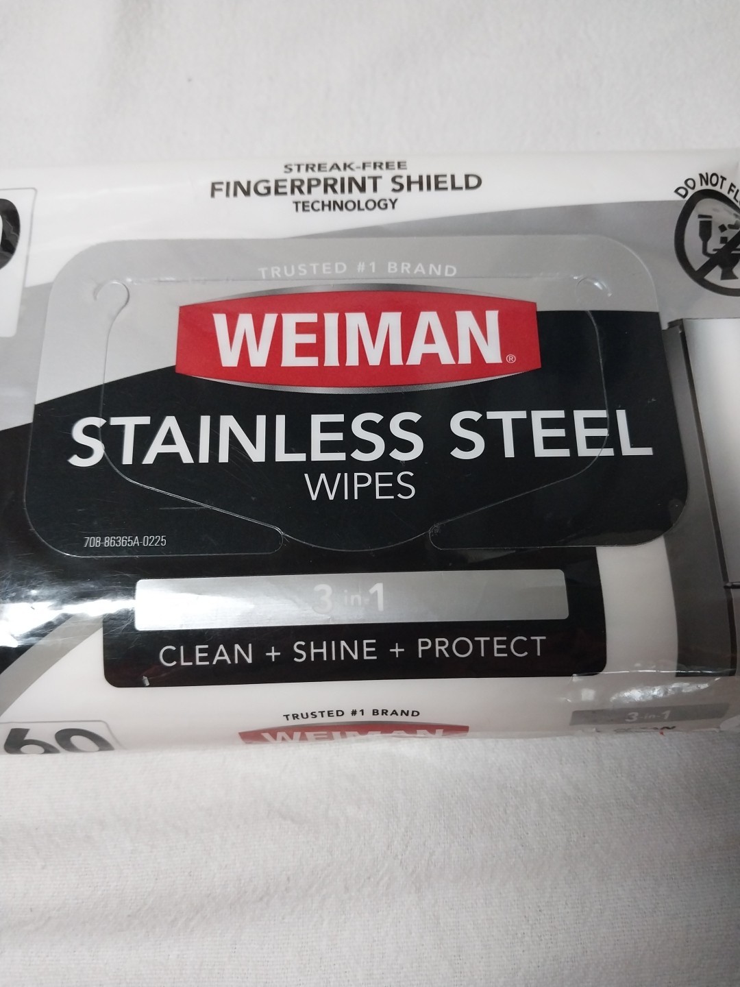 Weiman Stainless Steel 3-in-1 Cleaning Wipes 60 Count 1 Pack