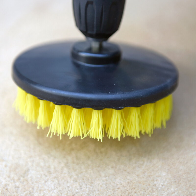 2 Pcs Carpet Brush with Drill Attachment, Medium Duty, Yellow