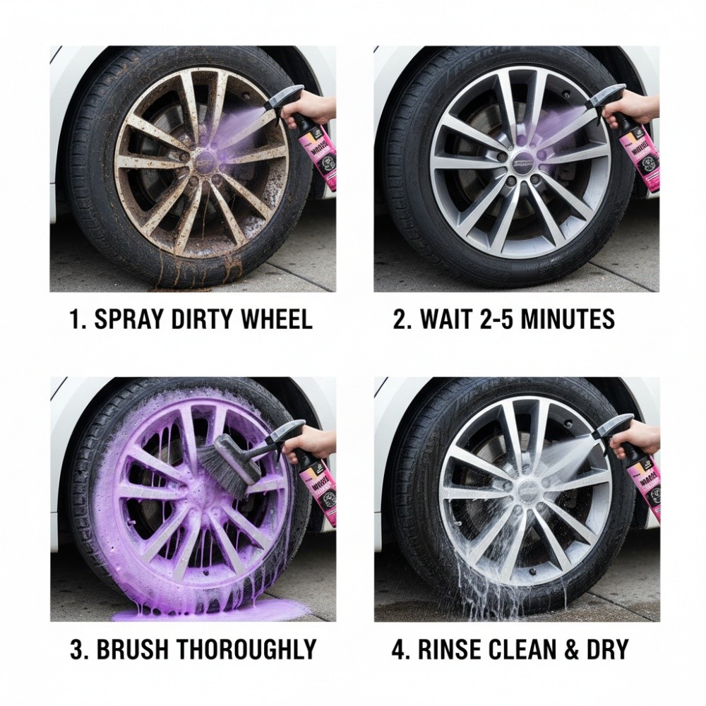 1/2/3PCS Multi-functional Remover Wheel Cleaner Heavy Duty Wheel Cleaner 270ML