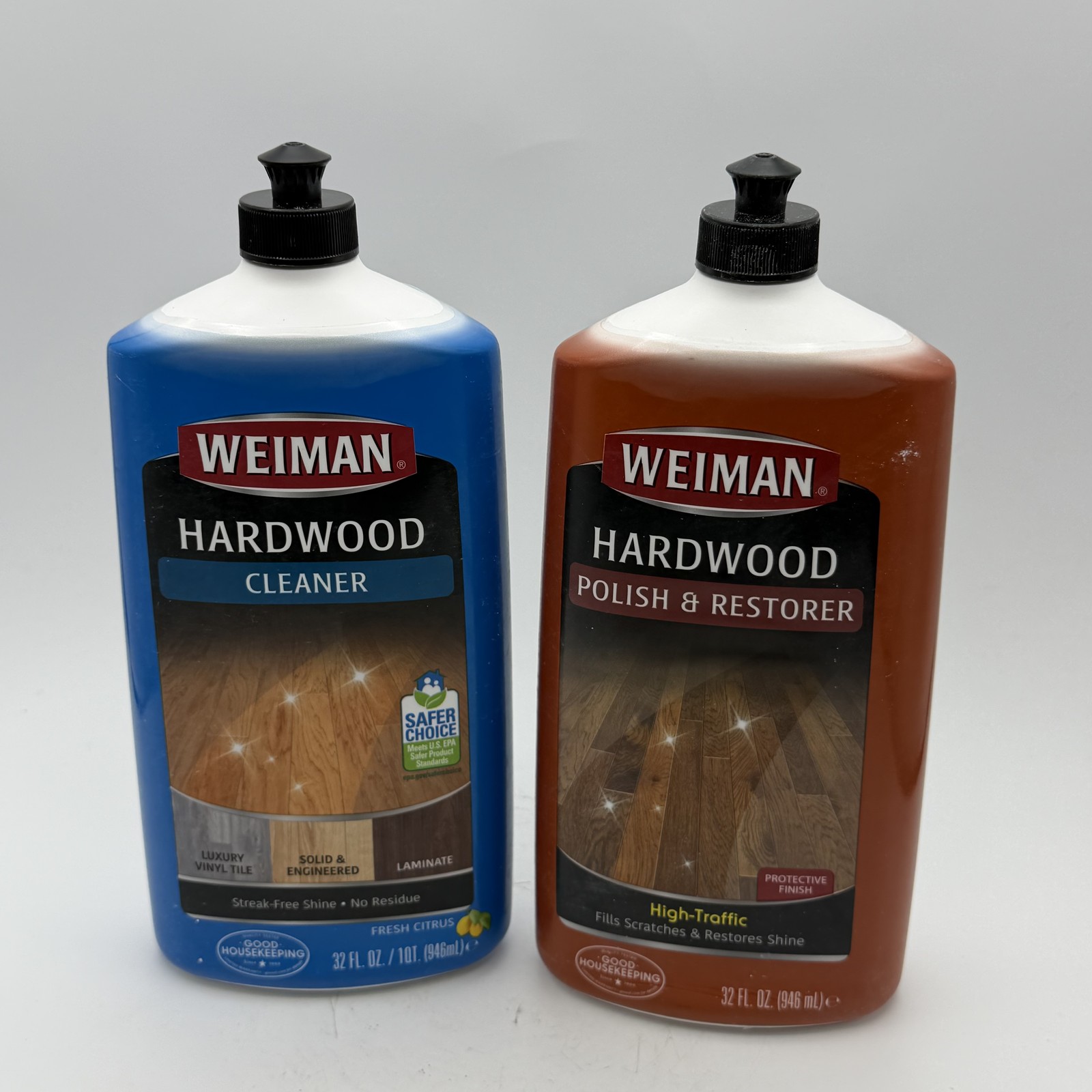 Weiman Hardwood Floor Cleaner & Polish Restorer Kit 32oz Each Wood Floor Care