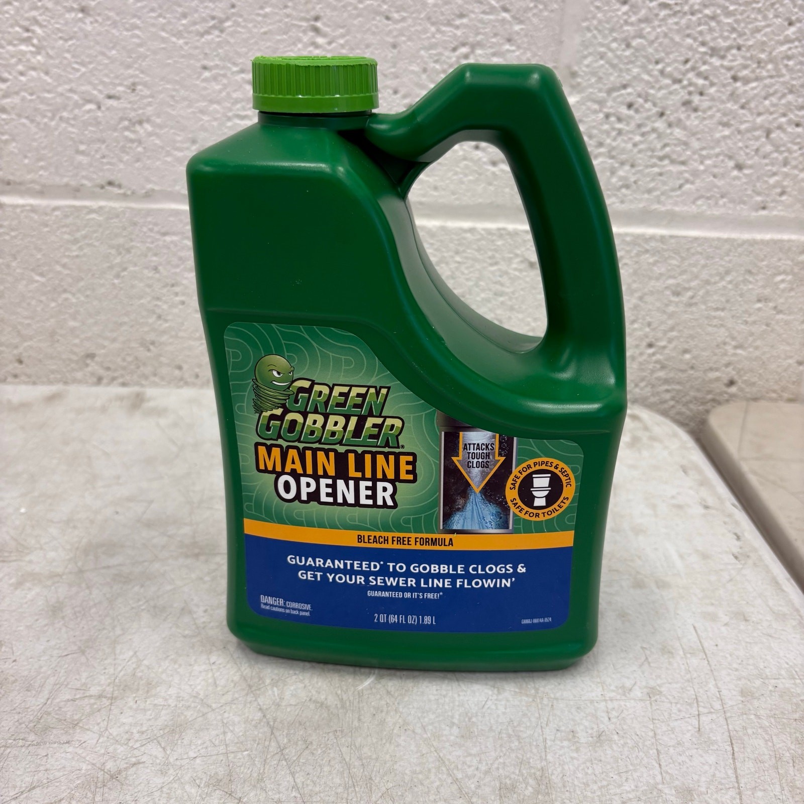 Green Gobbler Main Line & Sewer Clog Remover Drain Cleaner Hair Clog 64 oz