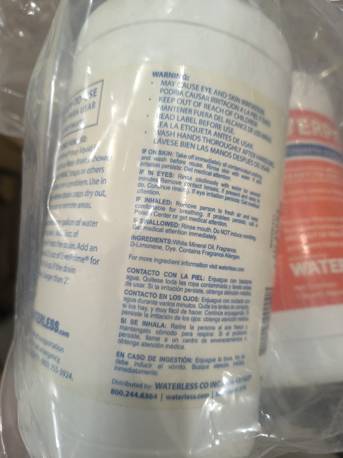 Waterless 1514 EverPrime 1 Quart Drain Trap Liquid for dried out, Smelly drains