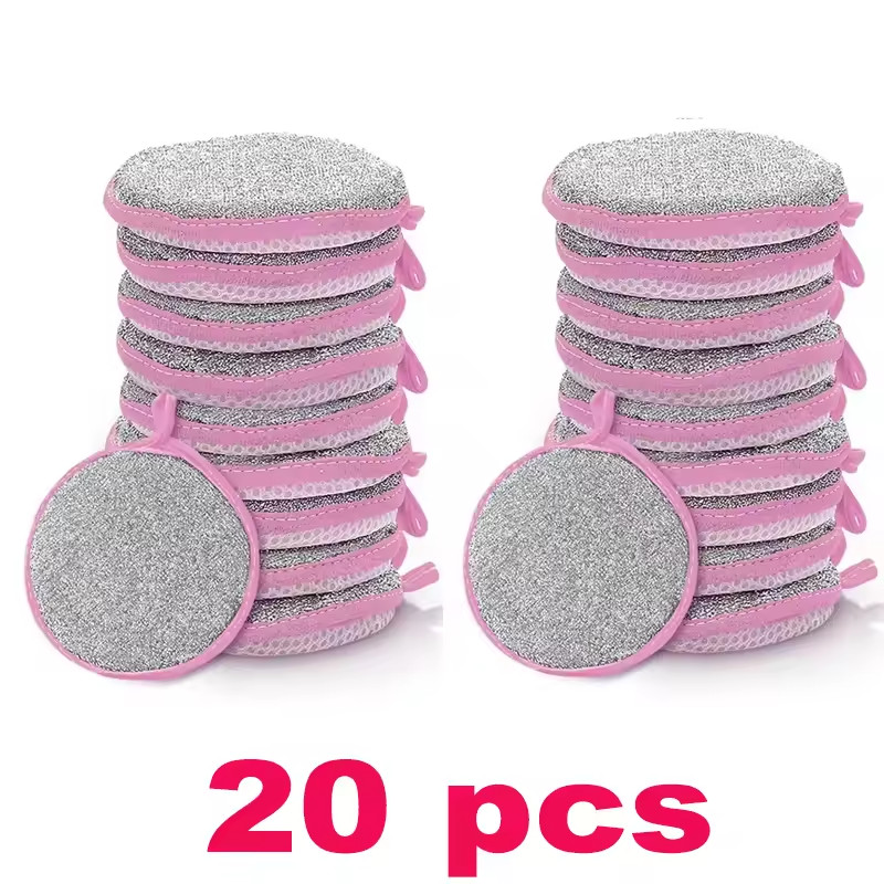 Double Sided Dishwashing Sponge Non Scratch Kitchen Cleaning Scouring Pad 1-20pc