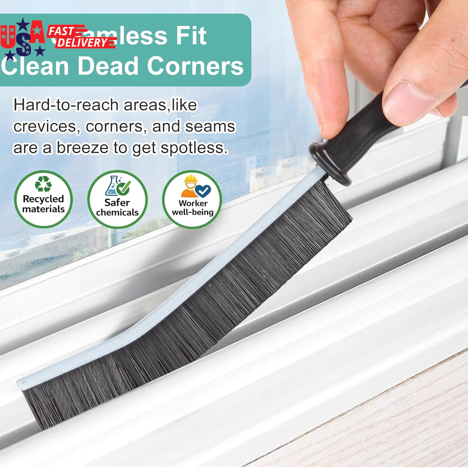 Crevice Cleaning Brush，Hard-Bristled Grout Brush，2026 New Multifunctional Gap Cl