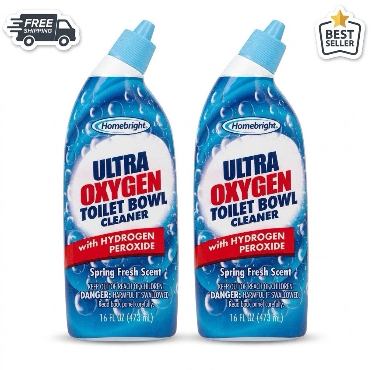 Homebright Ultra Oxygen ToiletBowl Cleaner Spring Scent Liquid16 fl oz pack of 2