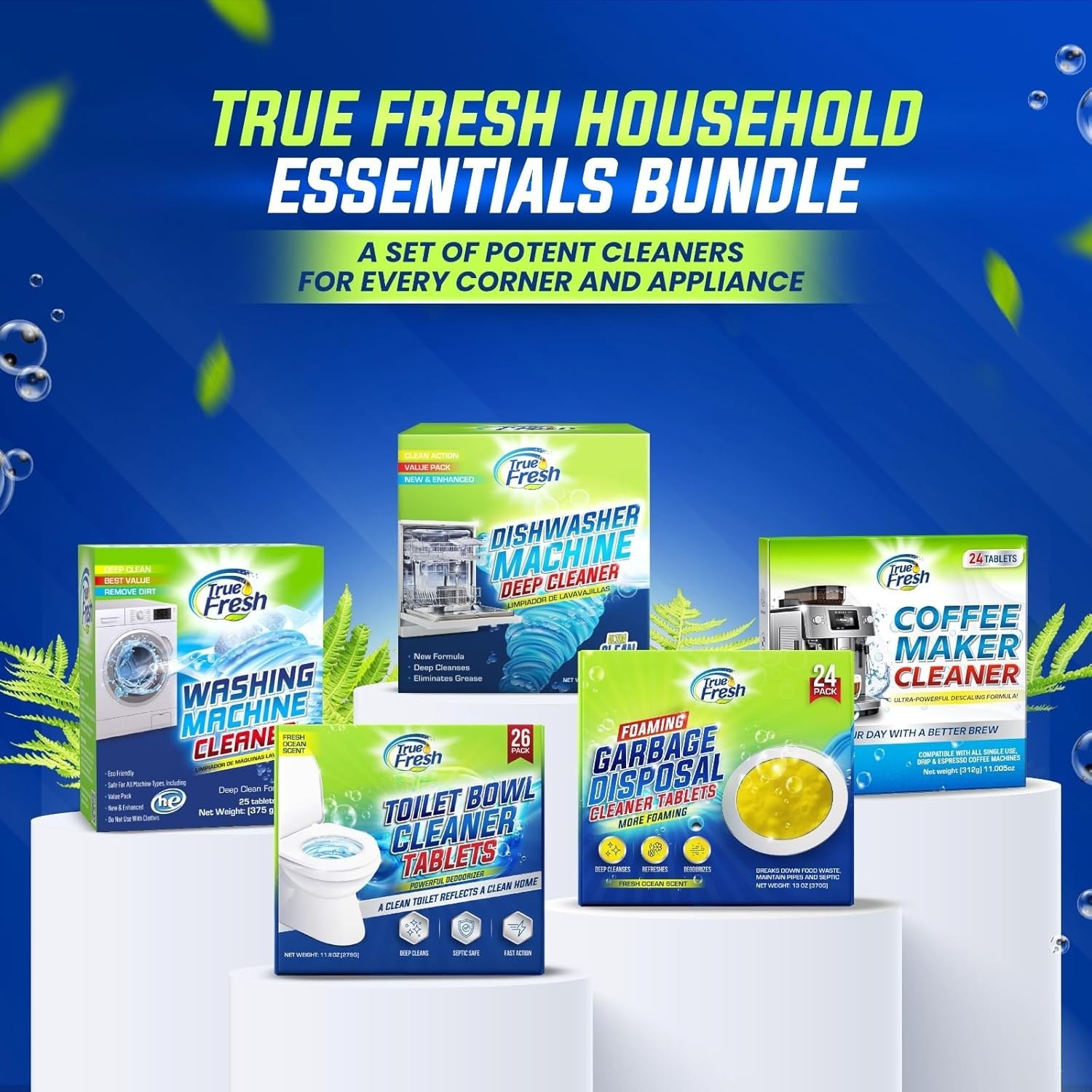 Washing Machine Cleaner Tablets 25 Pack for Front Load 1-Year Supply