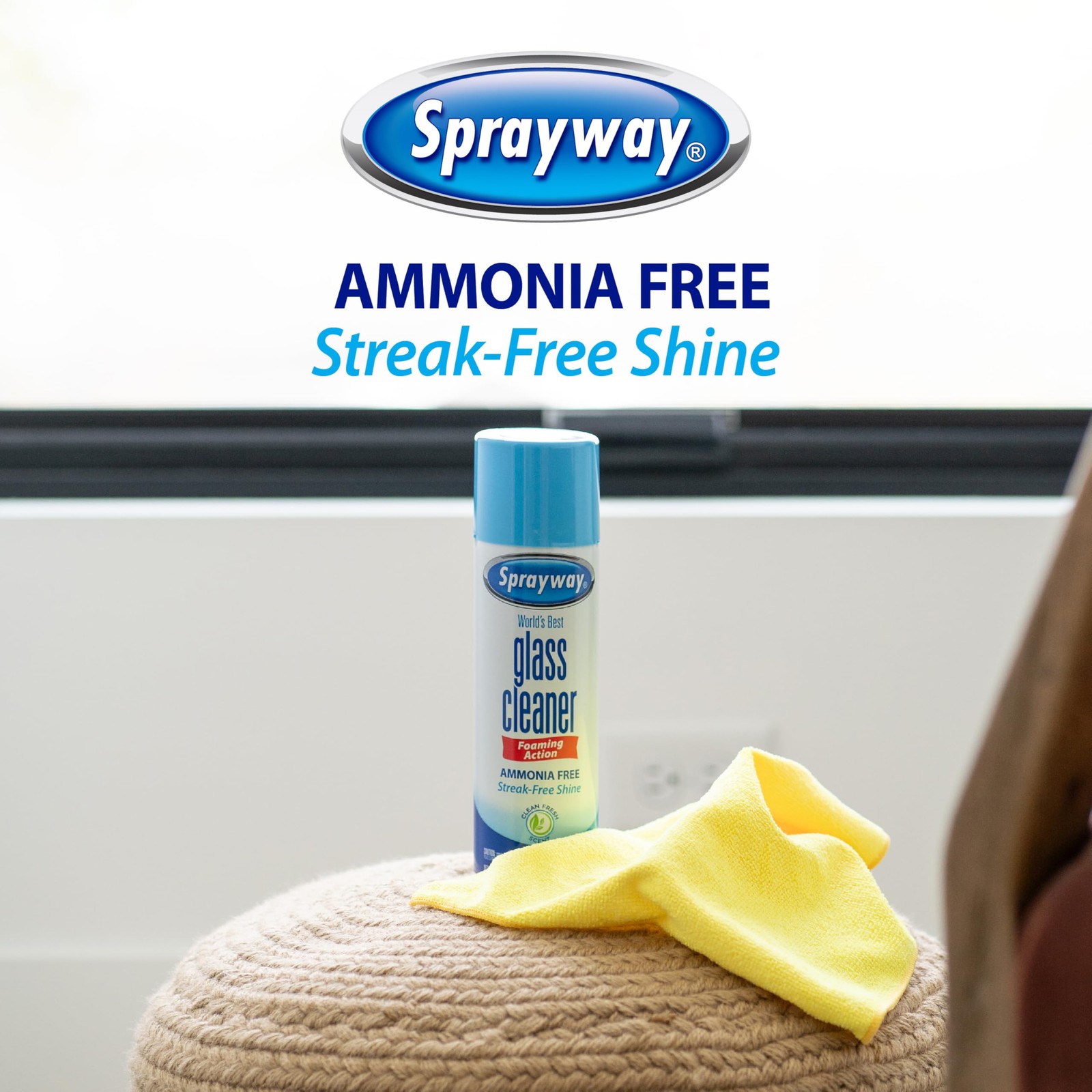 Sprayway Glass Cleaner Foaming Aerosol Spray, 19oz, Pack 19 Ounce (Pack of 2)