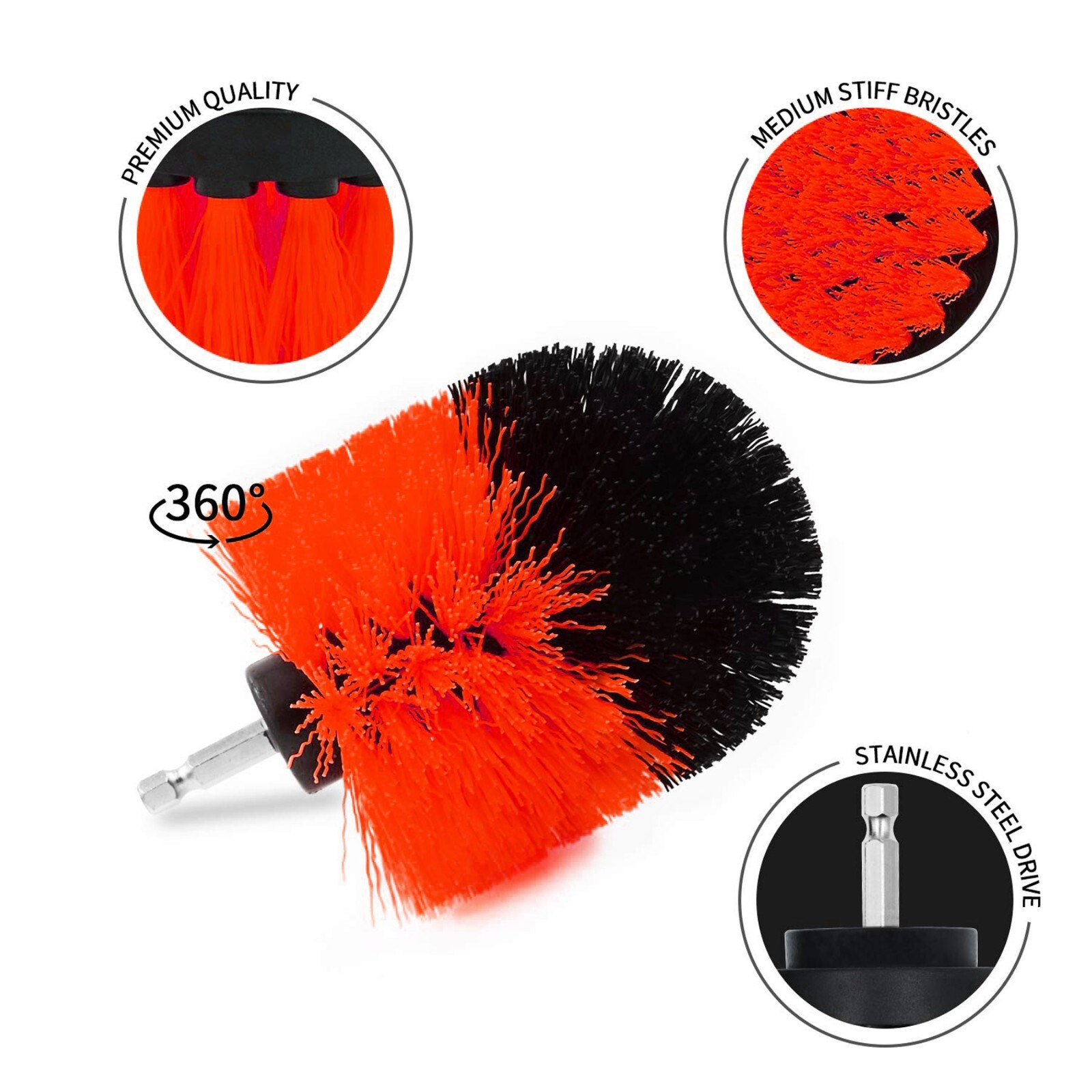 3 PCS Drill Brushes Set Tile Grout Power Scrubber Cleaner Spin Tub Shower Wall