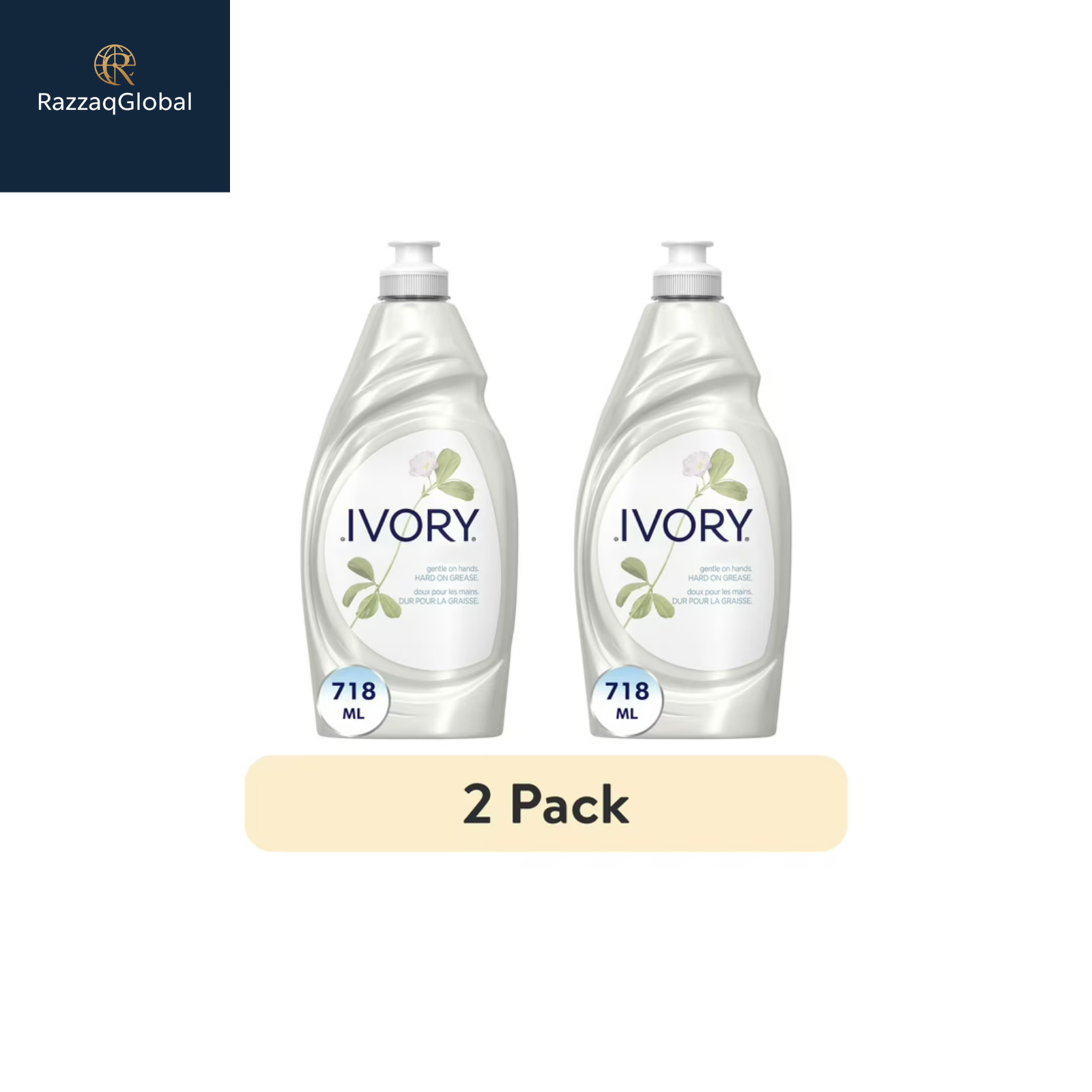 (2 pack) Ivory Ultra Concentrated Liquid Dish Soap, Classic Fresh Scent 24 fl Oz