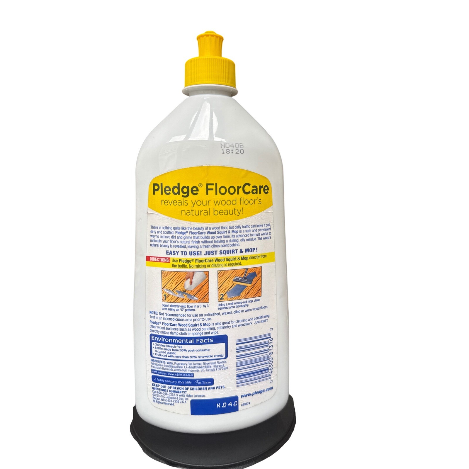Pledge FloorCare Squirt & Mop Hardwood Cleaner Lemon Scent 27 fl oz Bottle
