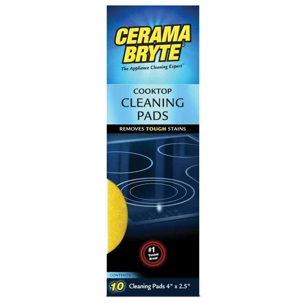 Cerama Bryte Cooktop Cleaning Pads – 10 Pack – Safe for Glass & Ceramic Stovetop