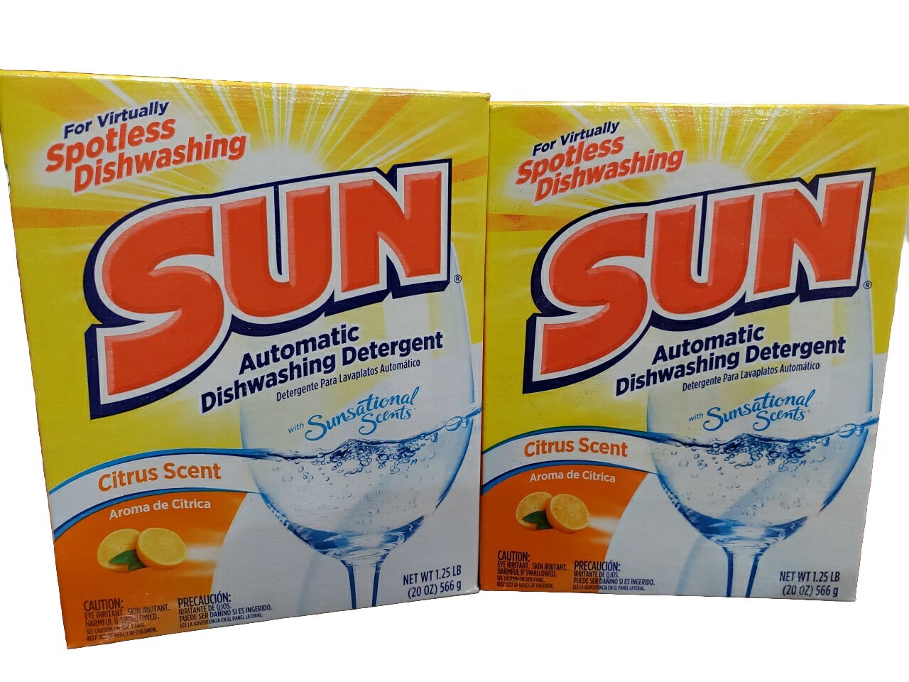 2 New Vintage Sun Automatic Dishwashing Detergent Powder Citrus Scent 1.25 Oz Ea