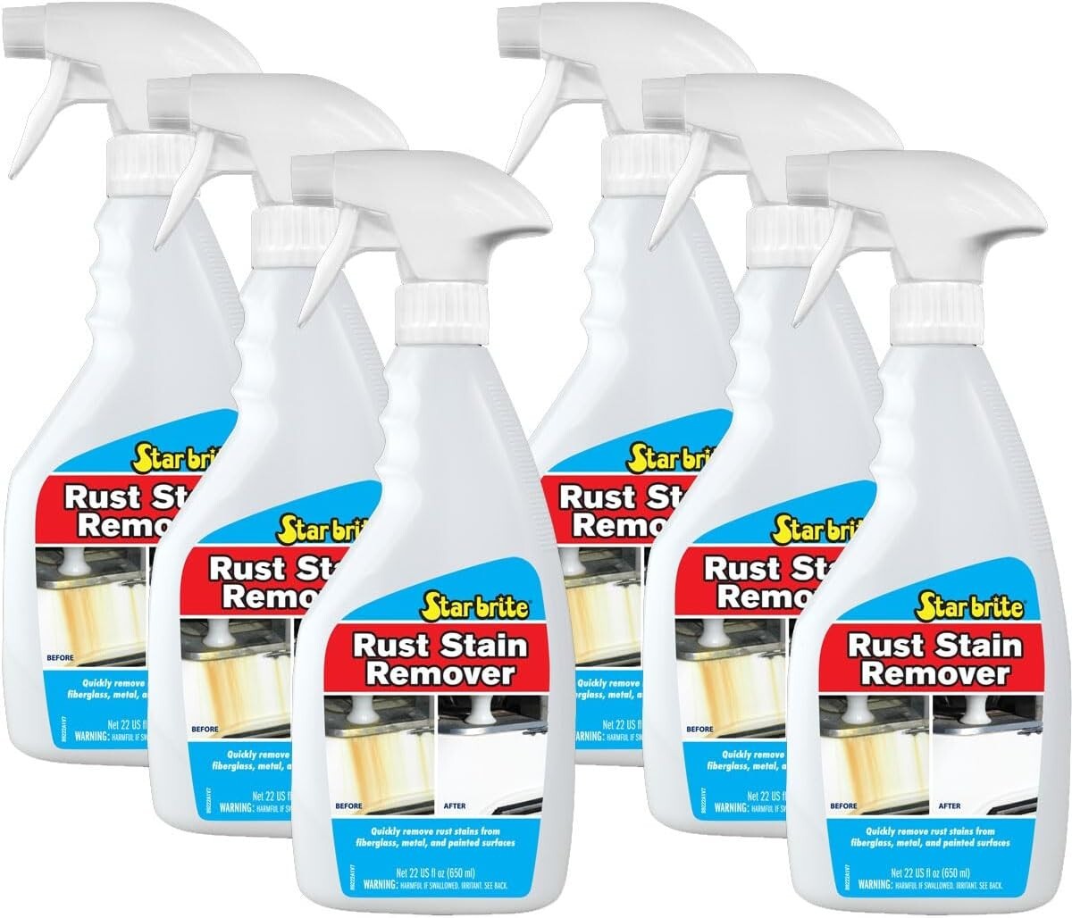 StarBrite Rust Stain Remover Spray 22 oz Case of 6 Dissolve Corrosion 089222