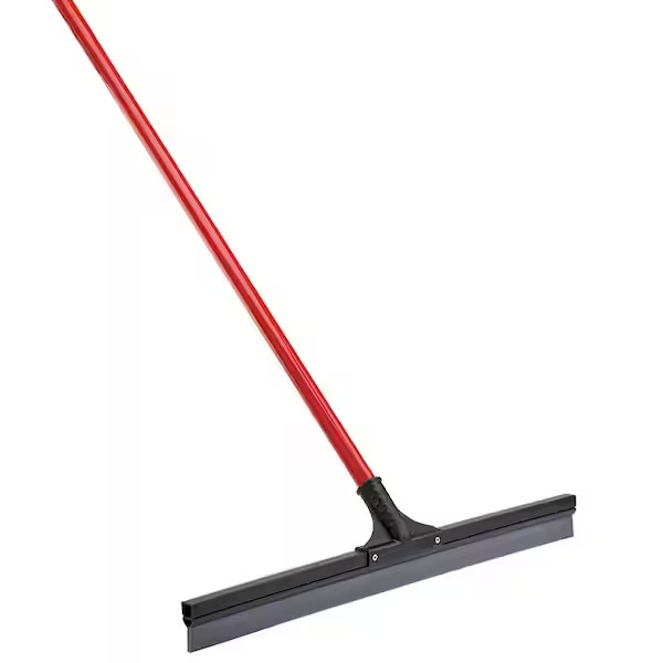 24″ Floor Squeegee Heavy Duty Rubber Blade Multi Surface Cleaner Steel Handle
