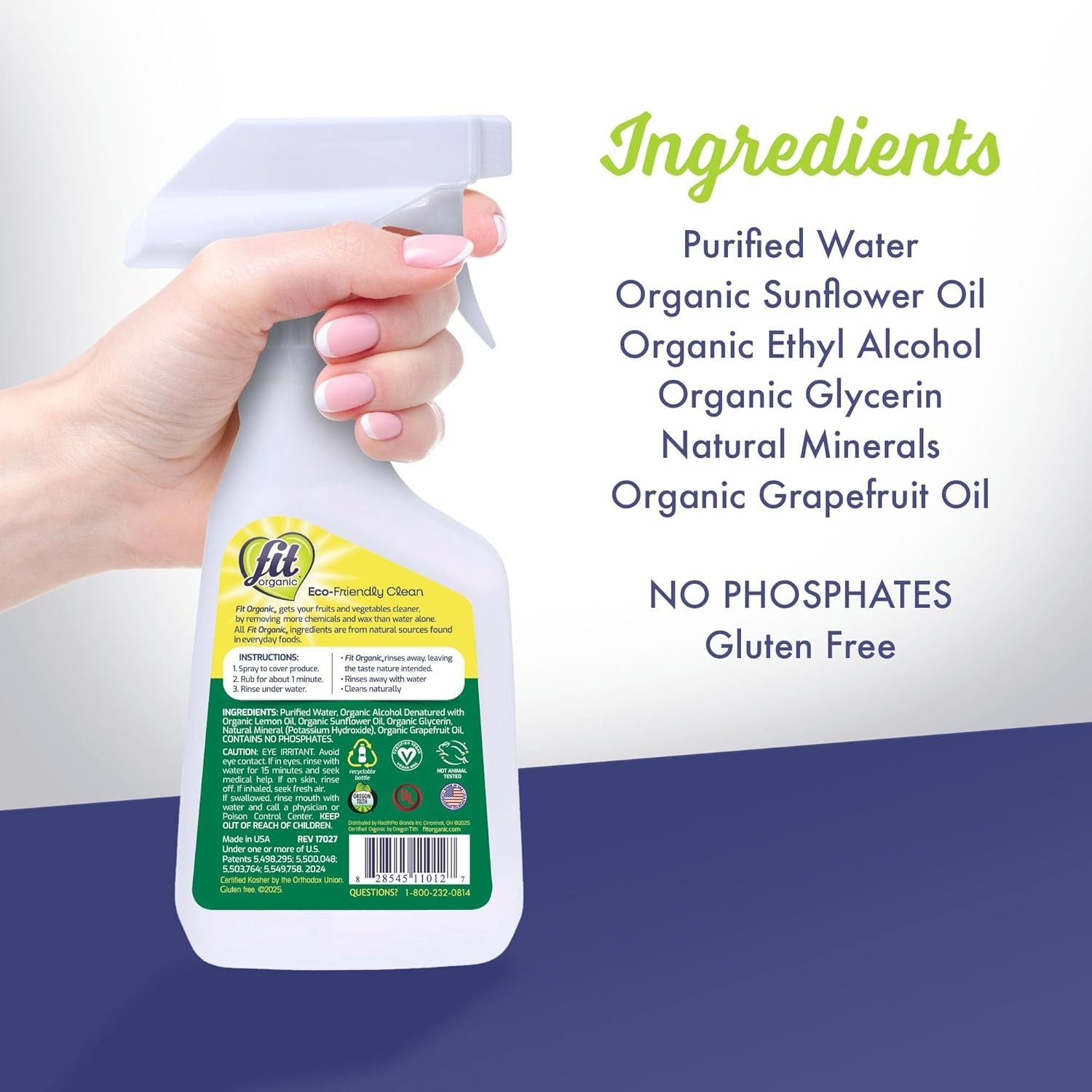 Fruit and Vegetable Wash Spray – USDA Certified Organic & Kosher Produce Clea…