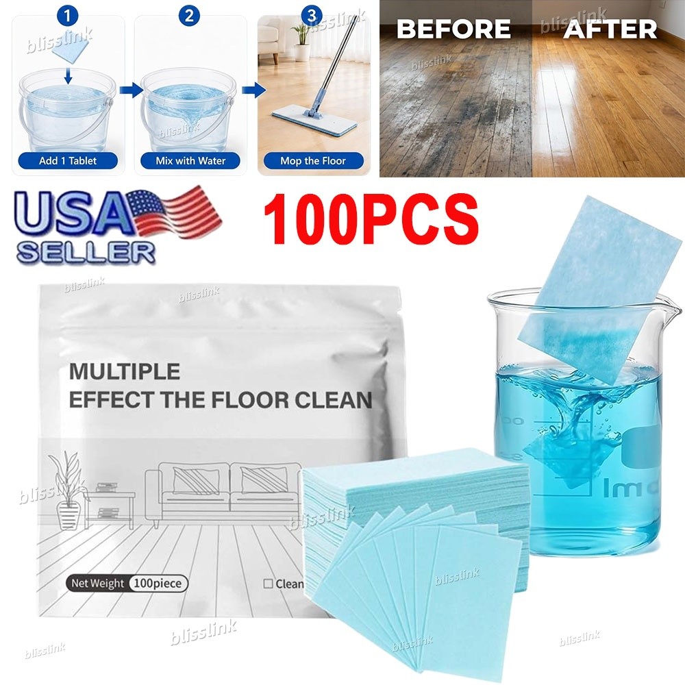 100PCS Multi-surface Floor Cleaning Tablets, Multiple Effect the floors Clean US