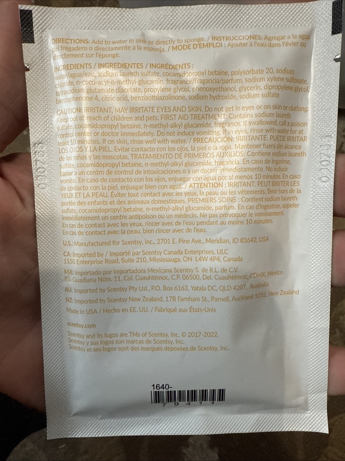 Scentsy Dish Soap Sunkissed Citrus Samples 1fl Oz Pack Of 5