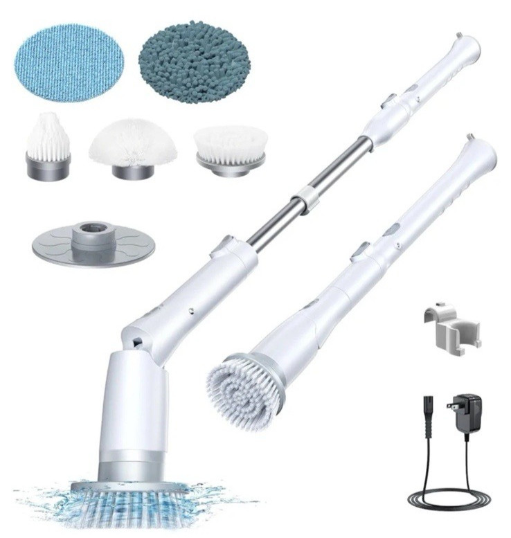 Electric Spin Scrubber LA3 Pro, Cordless Bathroom Scrubber 5 Attachments, Labigo