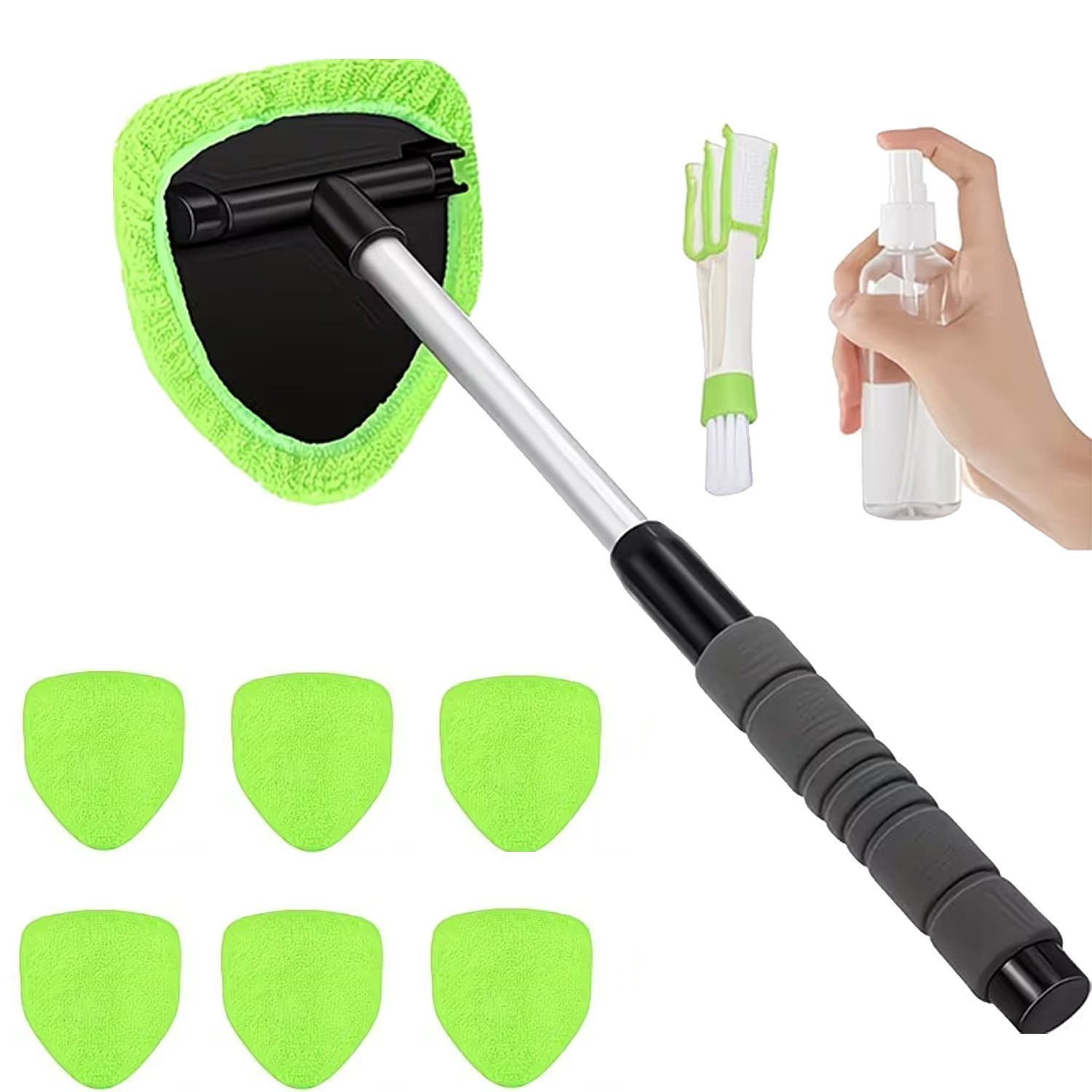 Windshield Cleaning Tool Kit Car Window Glass Wiper Cleaner Brush Pad Extendable