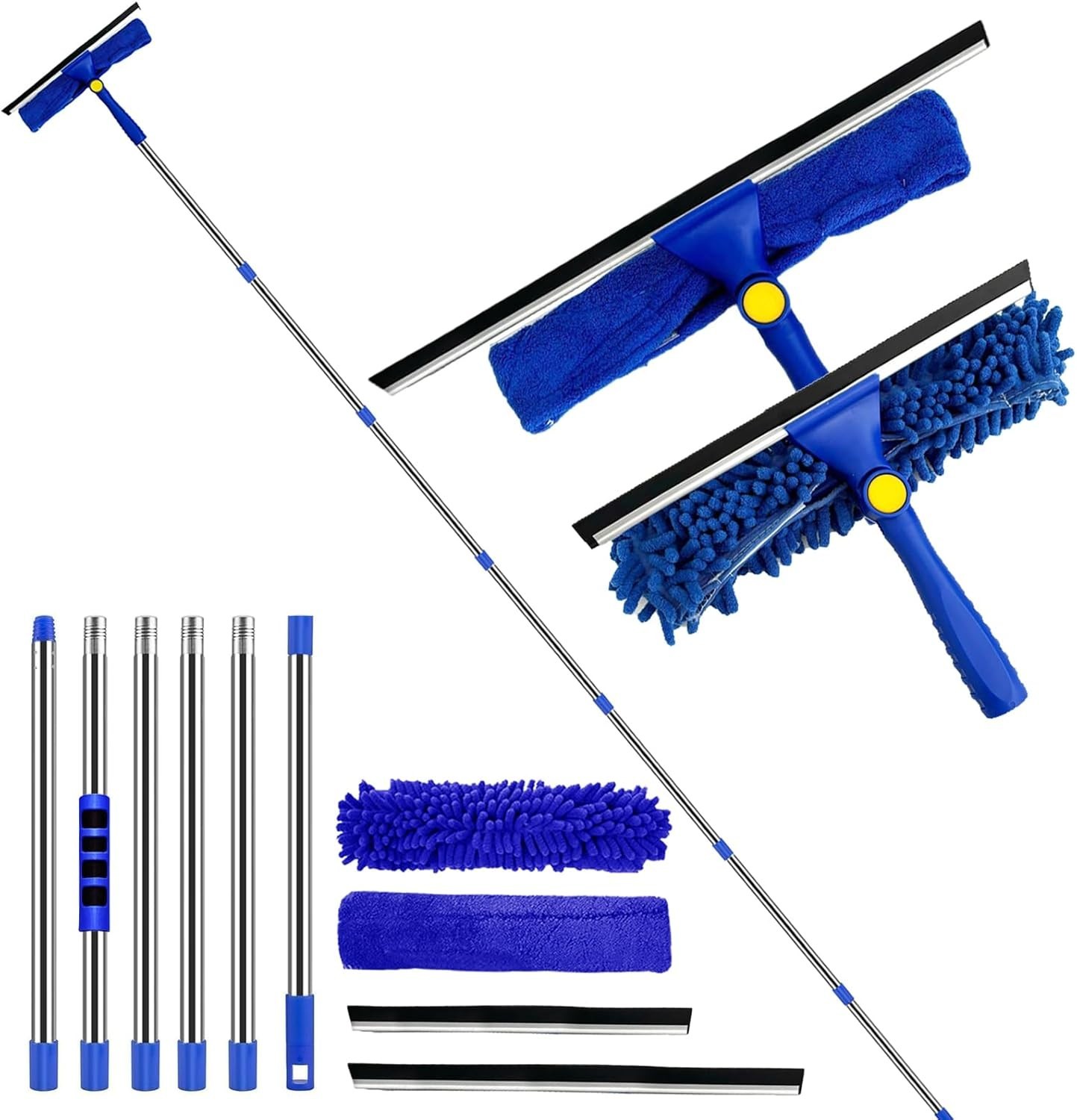 Window Cleaner Squeegee Kit – 2.38M (94inch) Cleaning Equipment with Long Han…