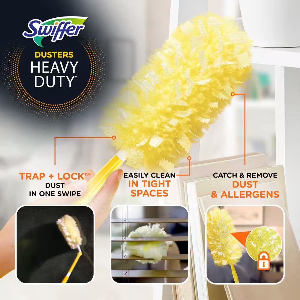 Heavy Duty Extendable Handle Dusting Kit (1-Handle, 3-Dusters)