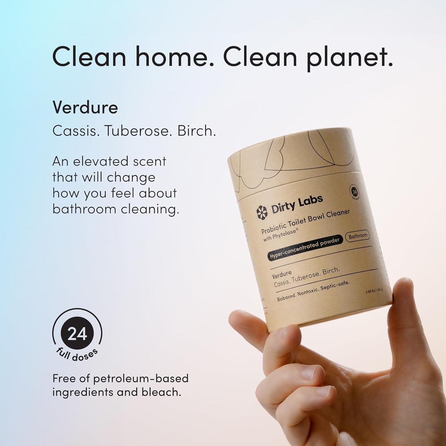 Dirty Labs Toilet Cleaner Powder 24 Doses Bio Enzyme Septic Safe